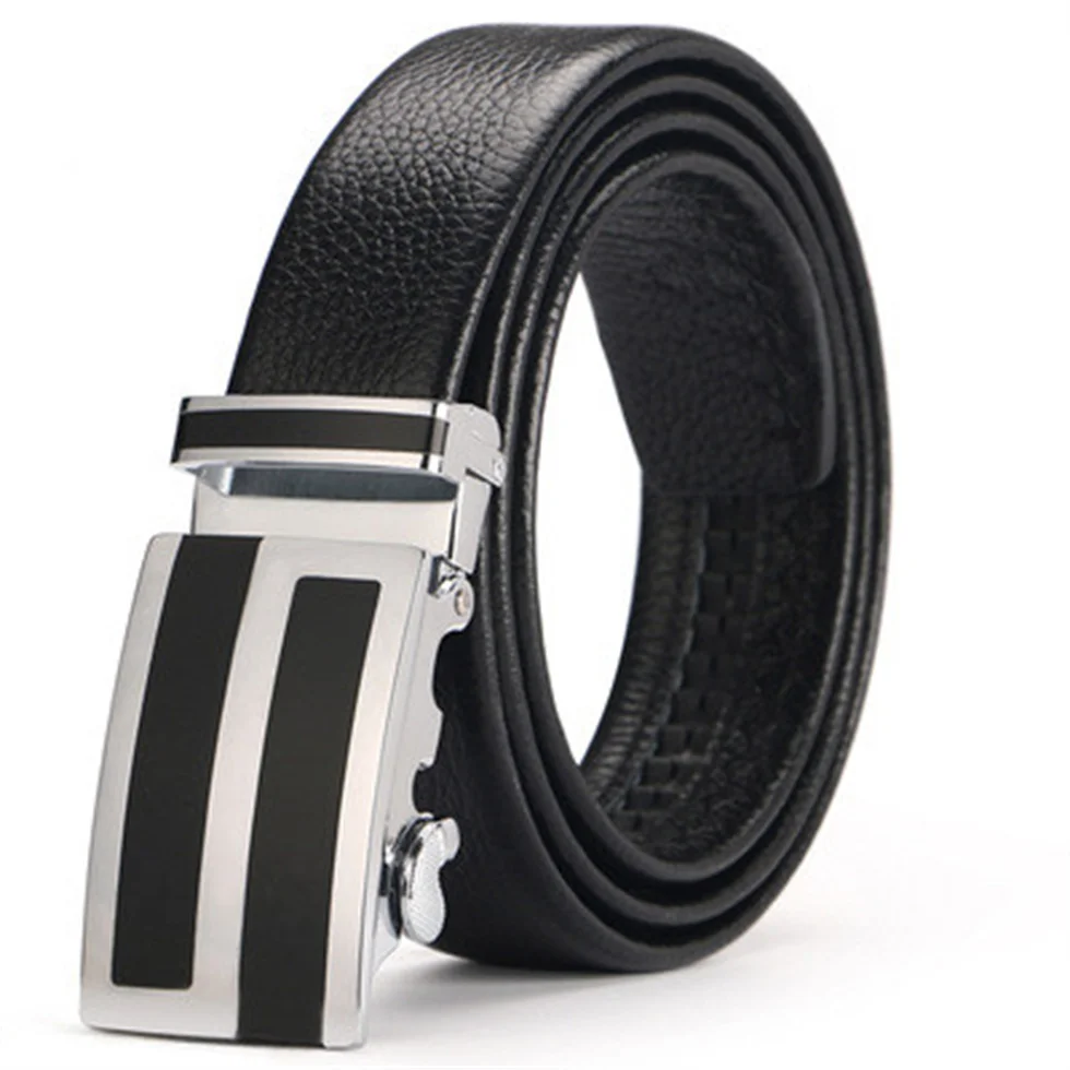 Cowhide Genuine Leather Belts For Men Automatic Buckle Fashion Business COW SKIN Leather Belt Trousers