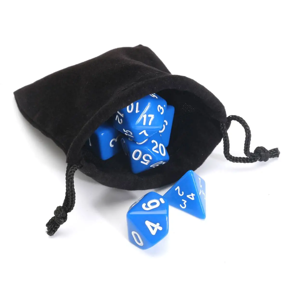 

49 Pcs 7Pcs/Set Polyhedral Acrylic Dices Digital Multi Sided Game Supplies for RPG Gaming Set 7 Colors With Velvet Pouches