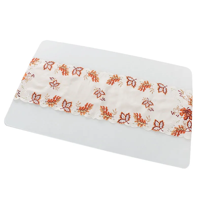 Элегантная Праздничная скатерть на День Благодарения осенняя с вышивкой