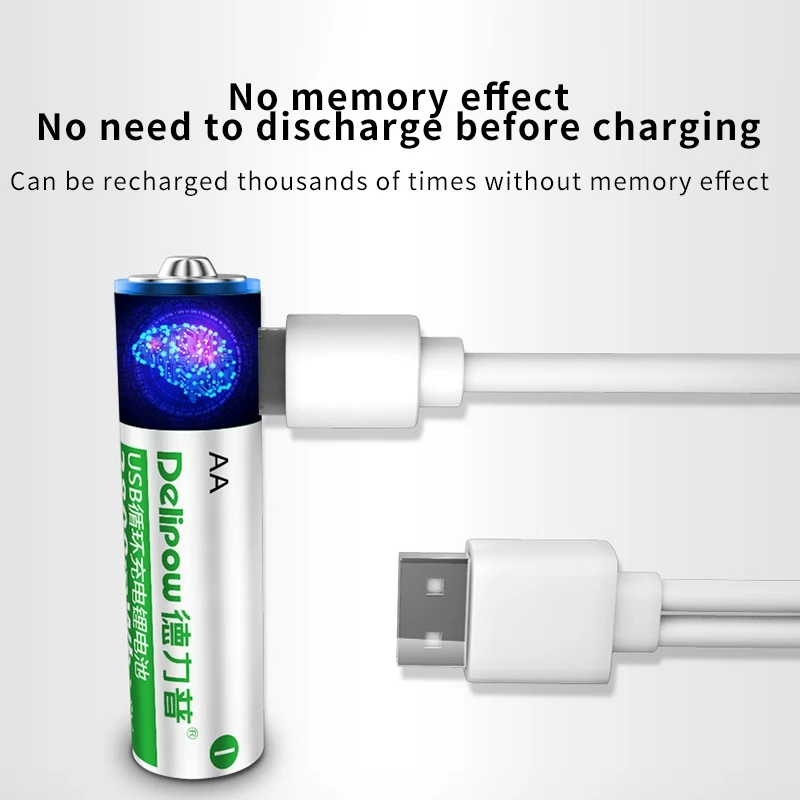 AM05 DELIPOW USB 5V 1 5 V № AA литий ионные батареи 165MAh быстрозаряжаемые батарейки высокой