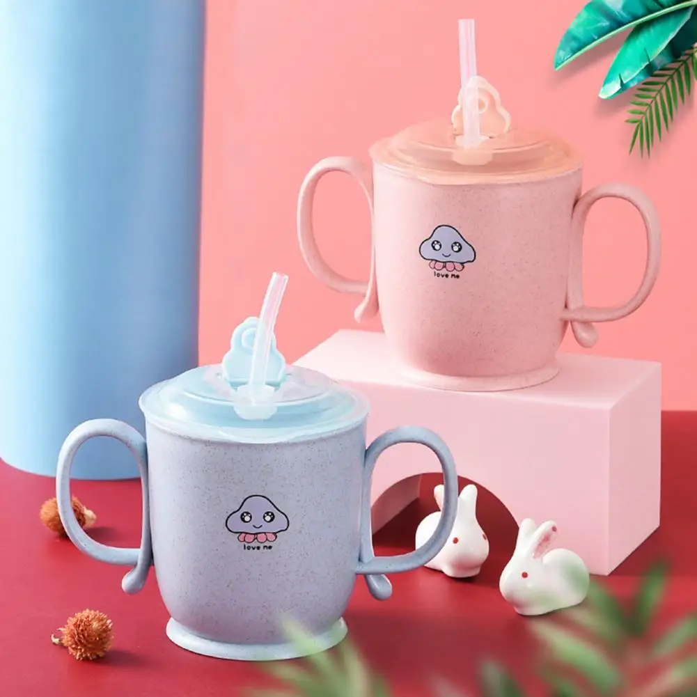 

330ML Wheat Straw Cup Visible Tick Marks Heat-resistant Excellent Stability Baby Wheat Straw Mug for Picnic
