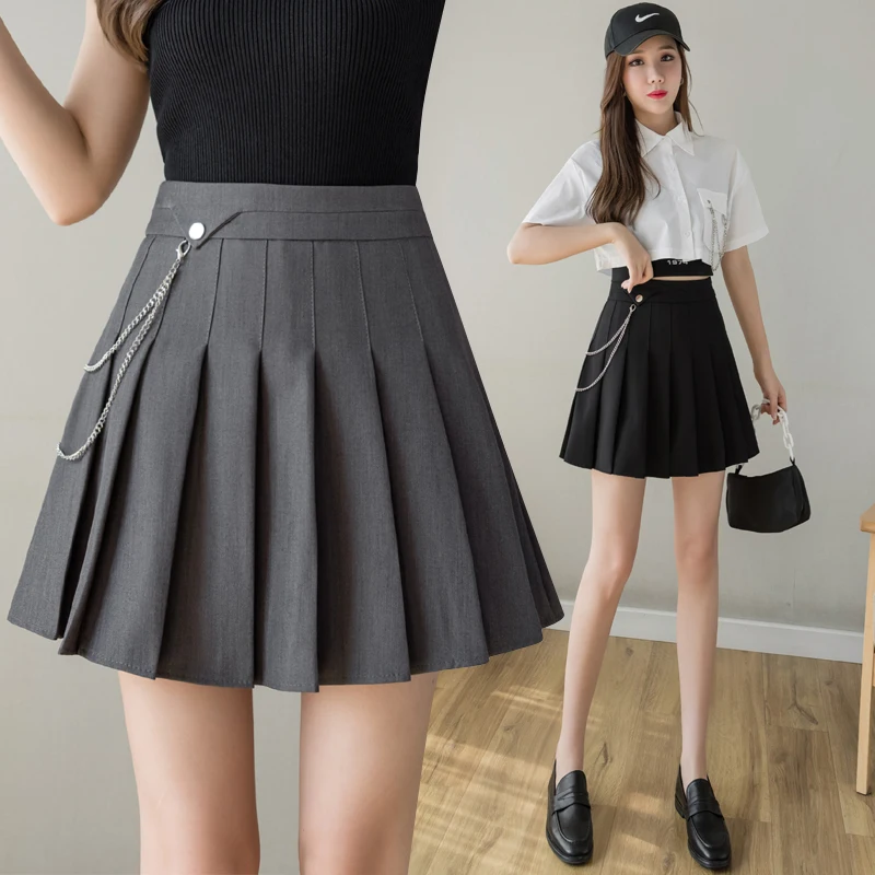 

Limiguyue Spring High Waist women pleated skirt female A Line zipper skirts slim short skirt elegant Sweet Bottoms Saias K243