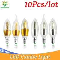 10pcs led bulb candle e14 9w 12w golden aluminum led bulb ac 220v led lamp cool warm white lampada bombillas lumiere lampara