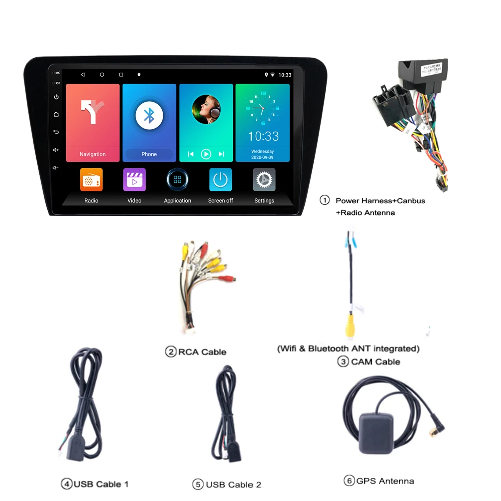 

2 Din 10.1 Inch Android Car Radio for Skoda Octavia 2014-2020 WIFI GPS Navigation FM Bluetooth Car Multimedia Player Autoradio