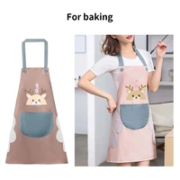 1pc adjustable apron cute printed sleeveless pvc waterproof and oil proof abrasion apron kitchen cooking overalls cleaning apron