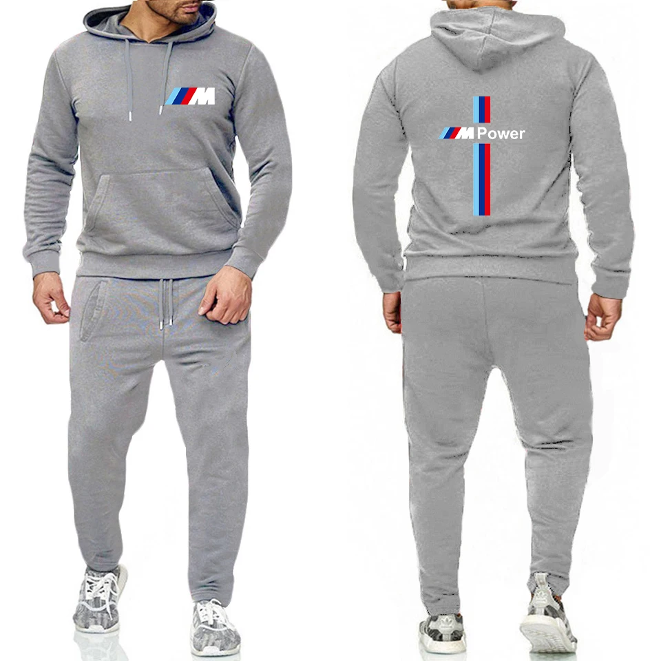 

NewBMW Men Hoodies Suit Tracksuit Sweatshirt Suit Fleece Hoodie+Sweat pants Jogging Homme Pullover Sporting Suit Male