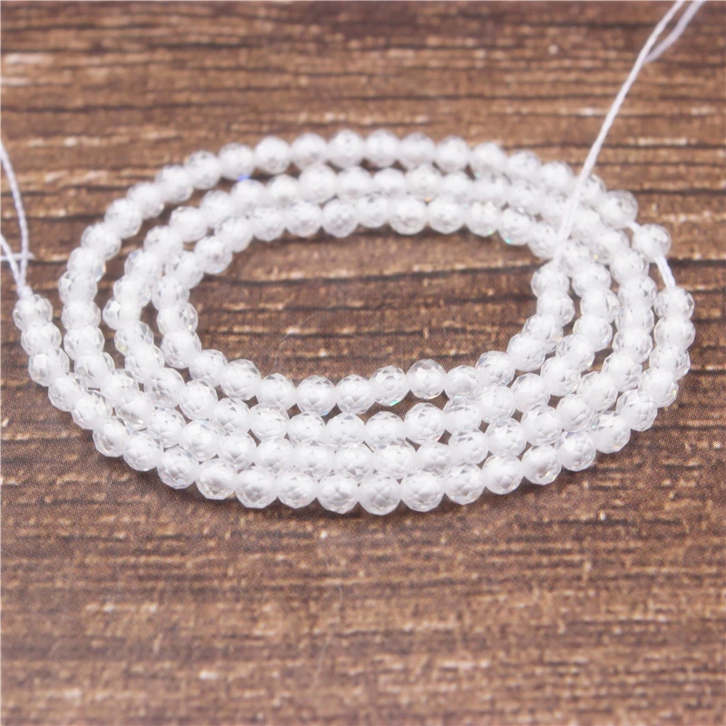 

LanLi 2/3mm White zircon small beads fashion jewelry interval loose beads DIY bracelet necklace earrings and accessories