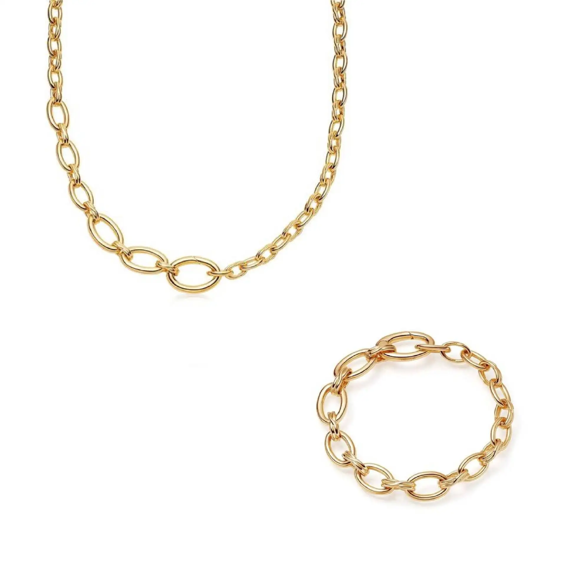 

friendly Copper Plated Thick Chain Necklace Bracelet