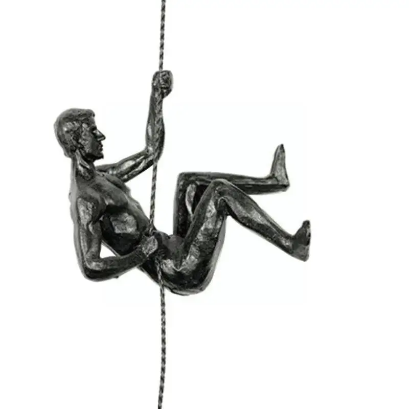 Creative Climbing Man Resin Iron Wire Three-dimensional Wall Hanging Decoration Sculpture Figures Ornaments Home Decor Statue | Дом и сад
