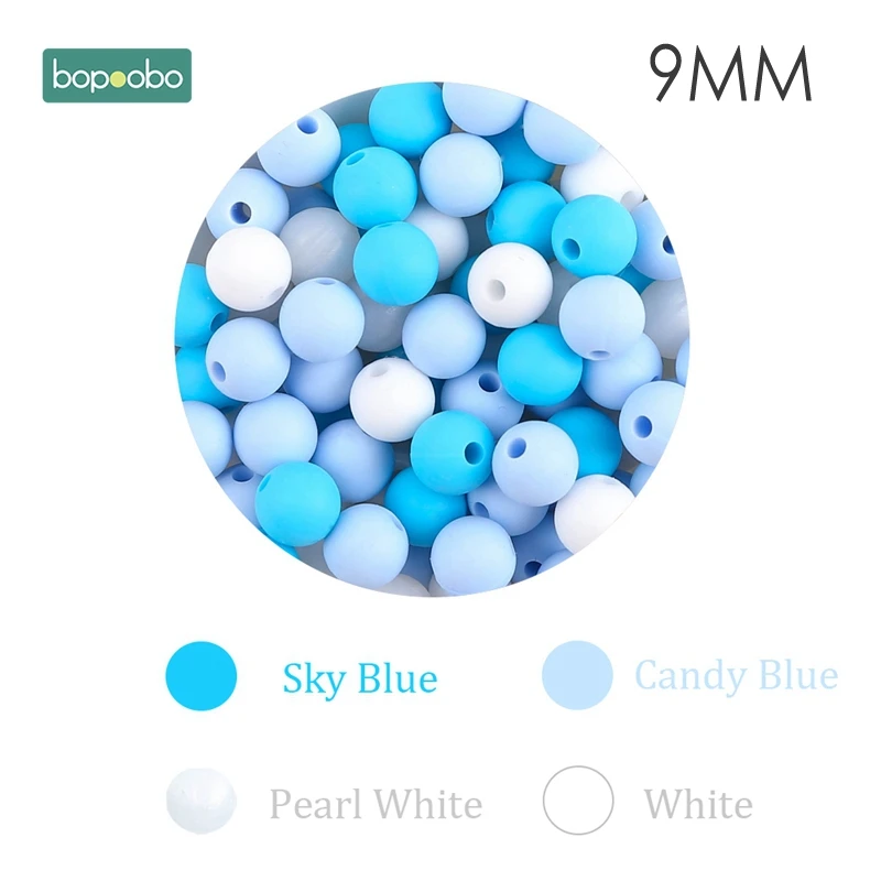 Bopoobo 12 мм, силиконовые бусины 9 мм, 30 шт., бусины для прорезывания зубов для детей, сделай сам, браслет для кормления, силиконовый маленький стержень, детский Прорезыватель - Цвет: Type-2