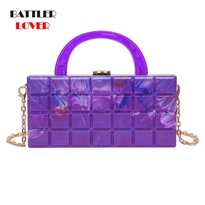 

Luxury Marble Banquet Handbags For Women Ink Pattern Acrylic High Quality Shoulder Flap Bags Ladies Fashion Chain Crossbody Bags