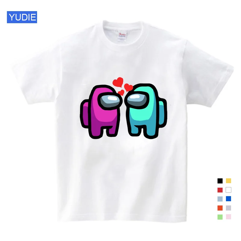 Детская футболка для мальчиков и девочек, летняя мультяшная футболка, милые Графические футболки с Impostor, модная детская футболка унисекс, ...