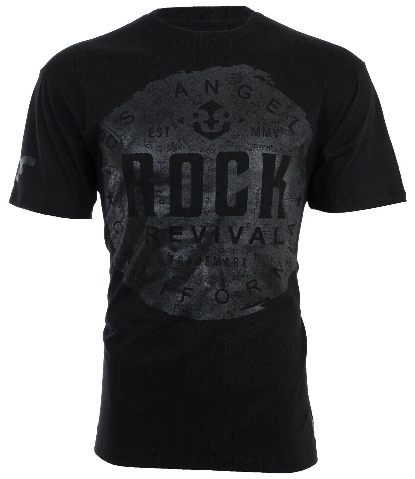 ROCK REVIVAL Мужская футболка FREEMAN Premium Fit черные джинсы с принтом $44 NWT - купить по