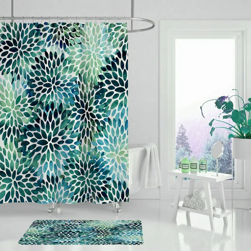 Водонепроницаемая занавеска для ванной из полиэстера с принтом лепестков | Дом и