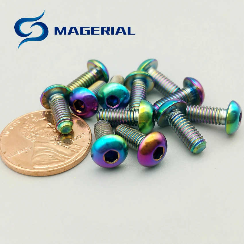 Ti Bolt M4 6 8 1015 20 титановые болты Золотая ферменная головка шестигранник Аллен головкой зонта винт для верховой езды конверсионный винт 6 шт