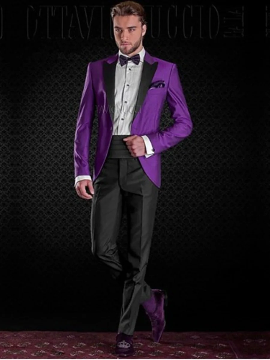 

Красивые мужские смокинги для жениха на одной пуговице с пиковым отворотом свадебное платье Мужские Костюмы блейзер для выпускного вечера ...