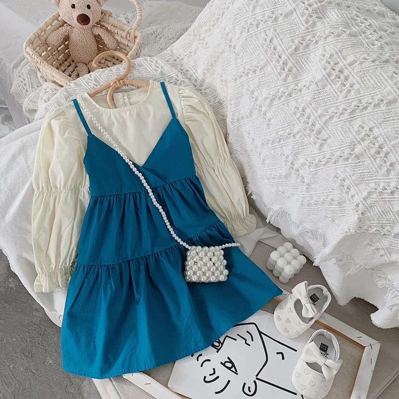 

Fashion Baby Girl Clothes Spring Autumn Toddler Kid Long Sleeve Dress Girls Baby Korean Style Straight Dresses Children Clothing