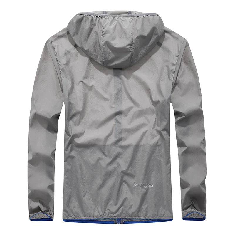 

Summer Jacket Men Sun Protection Men Clothing Outdoor Ultra-thin Breathable Hooded Seaside Beach Sports Waterproof Men Jacket