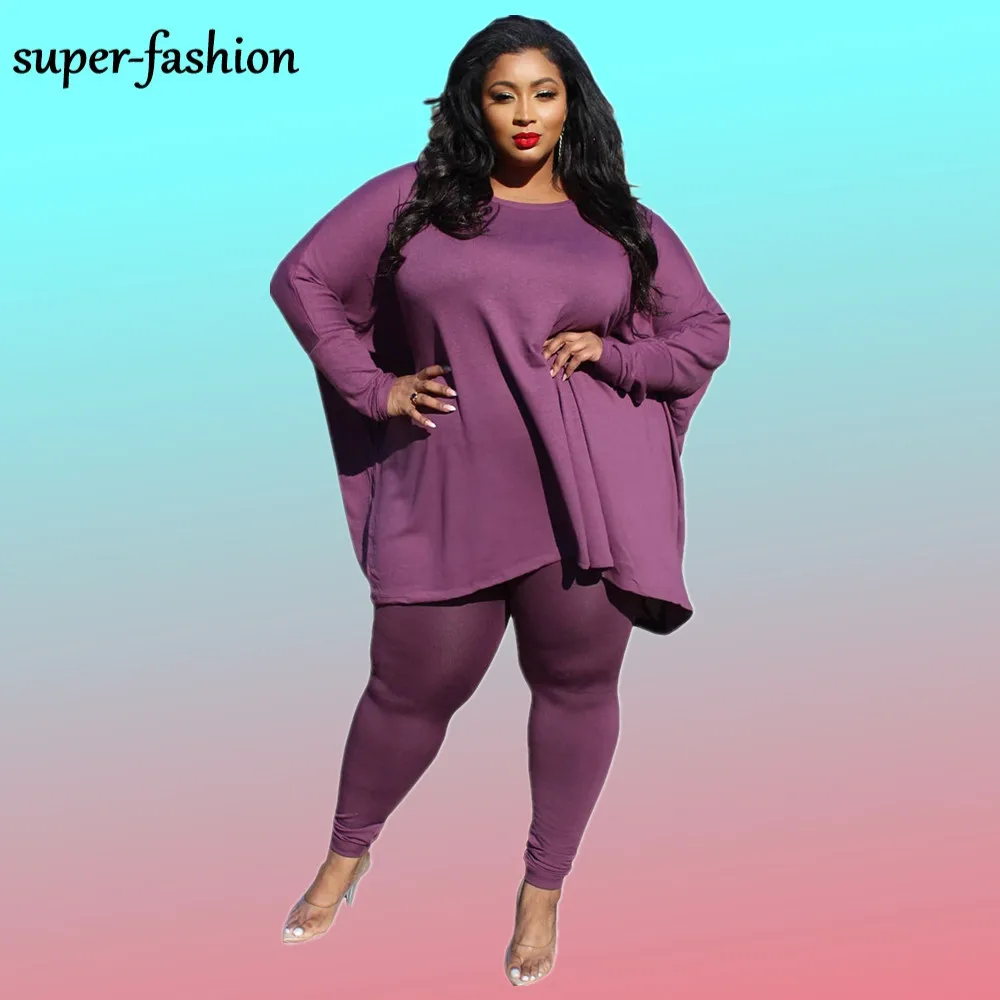 

XL-5XL Wholesale Plus Size Women Clothing Two Piece Set Female Loose Casual Ladies Long Sleeve Fall Top And Pants Suits Outfits