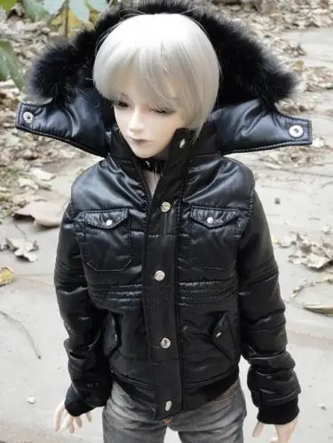 [Wamami] стеганая куртка/пальто/наряд 1/4 MSD 1/3 SD DZ AOD SD17 DZ70 70 см кукла BJD Dollfie черный/белый - Цвет: Black