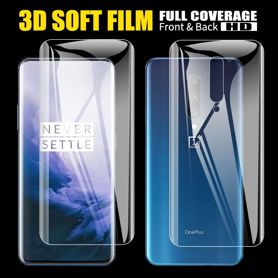3D передняя + задняя мягкая прозрачная Гидрогелевая пленка для OnePlus 8 8T 7T Pro Полное