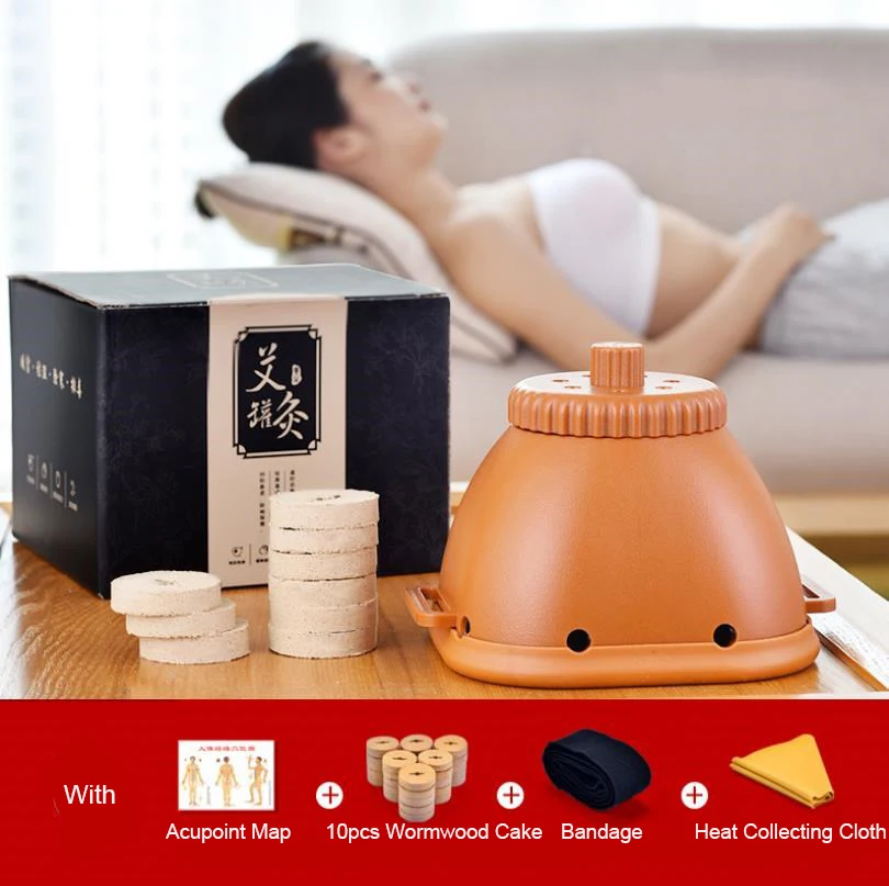 

Palace Moxibustion Cans Set Breast Navel Smokeless Moxibustion Box Body Massage Moxa Therapy Device Warm Jar Women Health Care