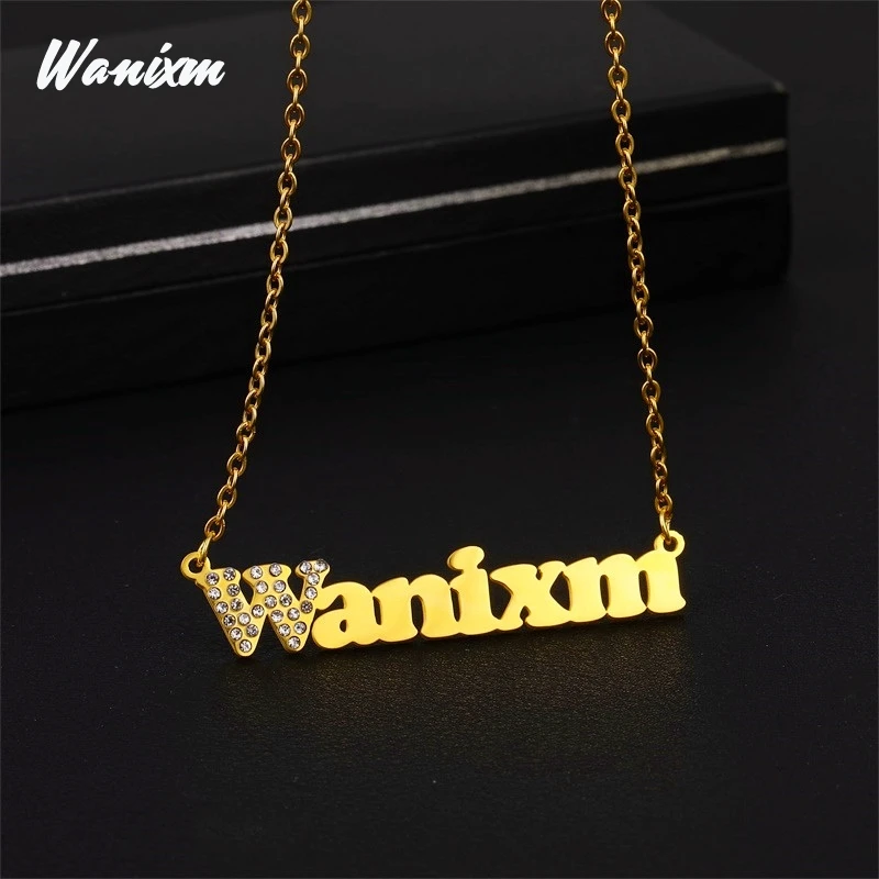 Ожерелье с именем влюбленных на заказ персонализированные подвески буквами