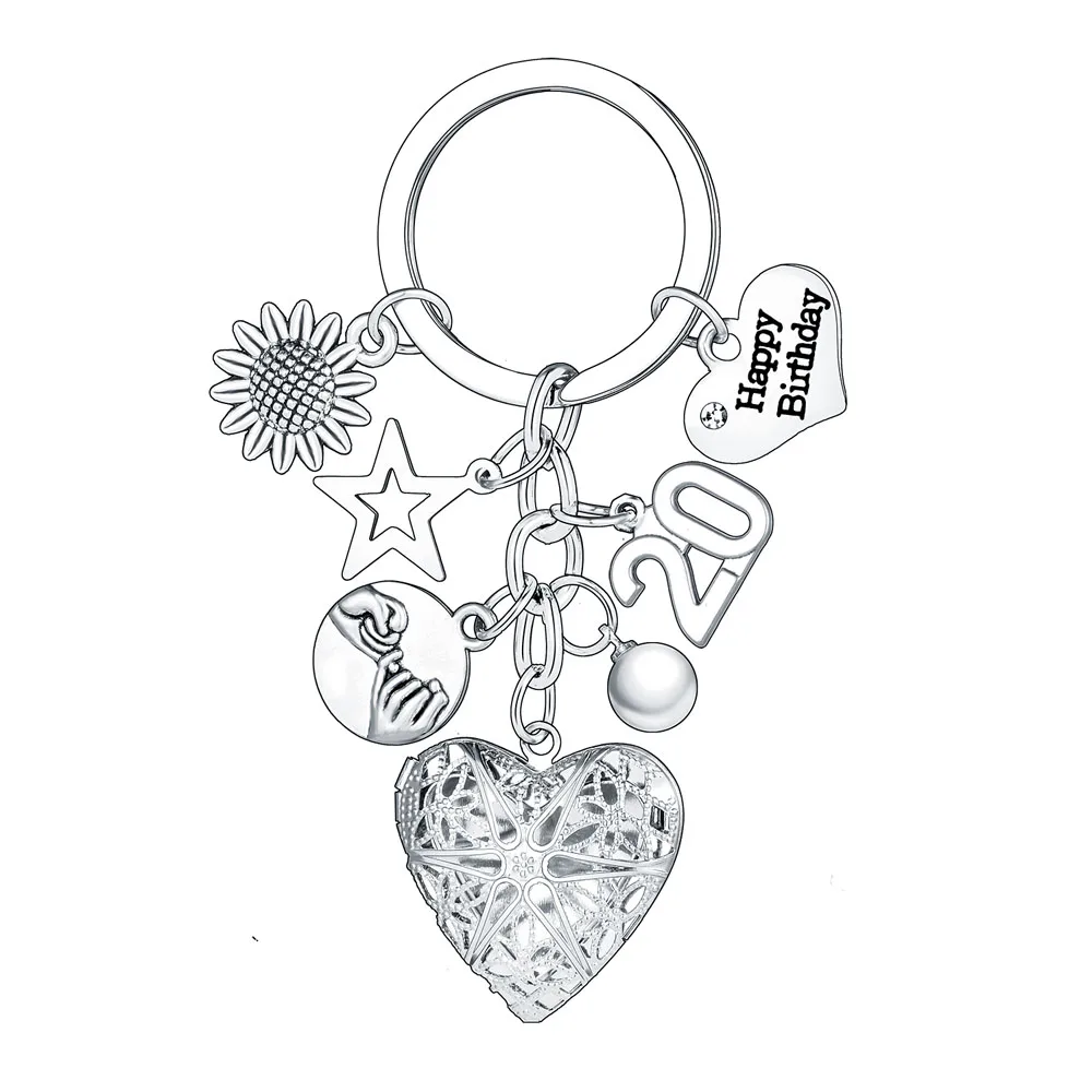 16th 18th 30th 40th брелок с днем рождения подарки ее открытый медальон сердце Шарм