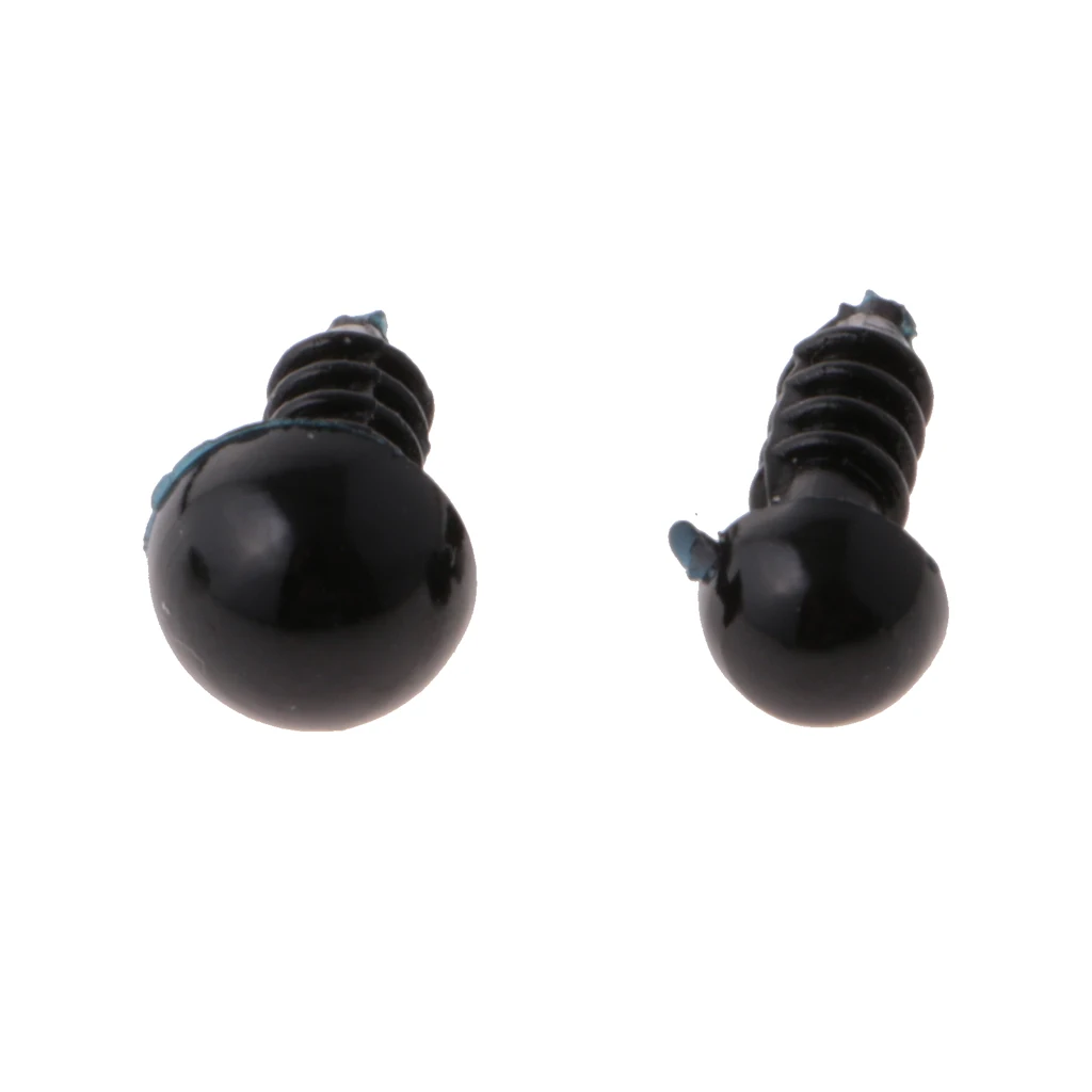 

MagiDeal Hot Sale 100Pcs/Pack Plastic Solid Black Plastic Safety Eyes with BACKS for Bear Doll Animal Crafts Toy DIY 6mm 8mm