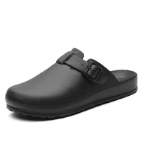 men sandals summer hole shoes crok rubber clogs eva unisex garden shoes black soft beach flat men slippers