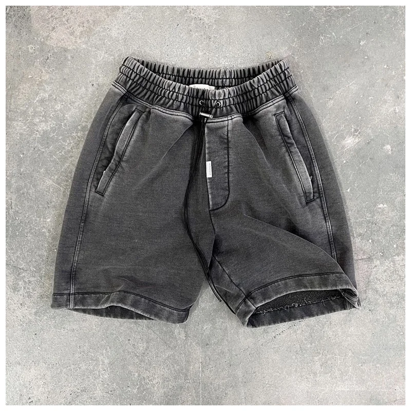 

Однотонные мужские шорты из махровой ткани, с завязками, в стиле Харадзюку