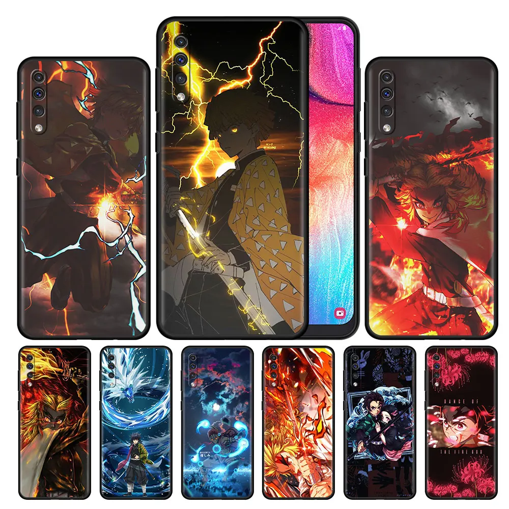 

Case For Samsung Galaxy A50 A10 A70 A30 A20e A20s A40 A10s A7 2018 A90 5G Black Soft Phone Covers Shell Demon Slaye