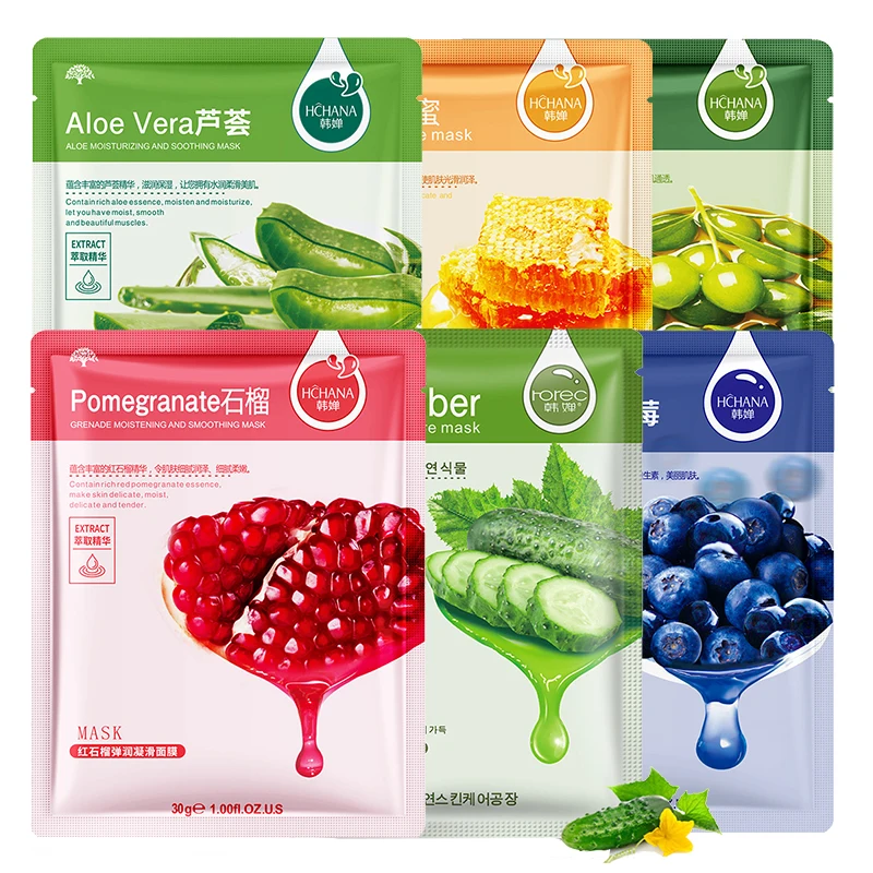 Beauty Moisturizing Oil Control Whitening Brighten Sheet Mask Aloe Honey Olive Mask
