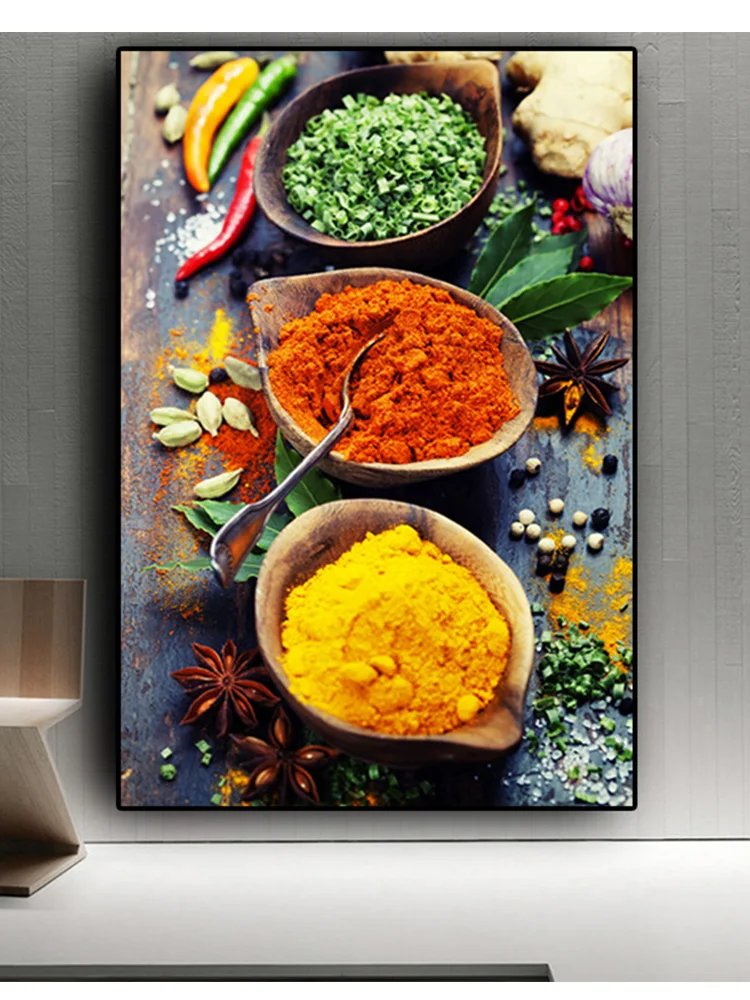 

DIY Diamond Painting Still Life Grains Spices Spoon Peppers Diamond mosaic Full Drill Square Picture Of Rhinestone Embroidery