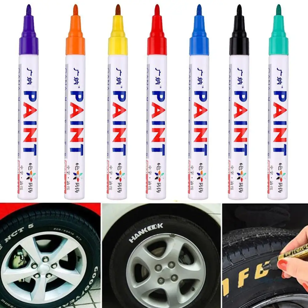 

_ Масляная ручка для покраски автомобильных колес, резиновые покрышки для авто, металлические перманентные маркеры, граффити, мокрый воск д...