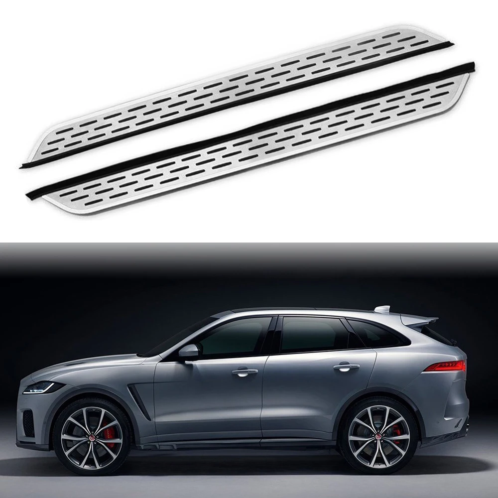 

2Pcs Fit for Jaguar- F-pace F Pace 2016-2020 Stainless Steel Running Boards Door Side Step Nerf Bar Platform Protector