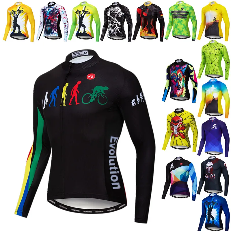 Pro Team Cycling Jersey Long Sleeve 2022 Men Autumn Bicycle 