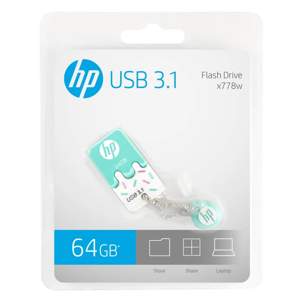 HP X778W USB3.1 High Speed USB Flash Drive ice cream pendrive 32GB 64GB 128GB pen drive KEY Chain waterproof Memory Stick | Компьютеры и