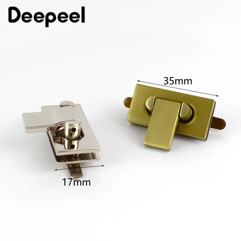 Deepeel 2 шт. 35x17 мм Сумки из натуральной кожи металлические замки Сумка с поворотной