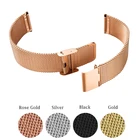 Ремешок из нержавеющей стали для мужчин и женщин, ультратонкий универсальный браслет Миланская петля черного и серебристого цвета, 182022 мм