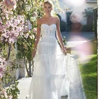 Свадебные платья с открытыми плечами в стиле бохо, милое кружевное свадебное платье с аппликацией и открытой спиной, свадебные платья принцессы на заказ