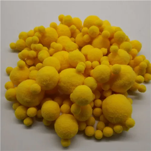 color 29 dark yellow 20 г 8 до 30 мм смешанный размер 46 Цвет помпон помпоны мех плюшевый шар для шитья на ткани ремесло DIY свадебные украшения, аксессуары - Цвет: color 29 dark yellow