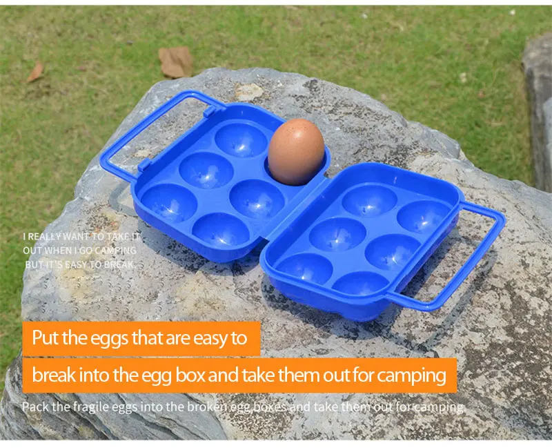 

Outdoor Shockproof Eggs Tray Portable 6hole Folding Plastic Egg Box With Handle Eggs Tray Storage Holder Kitchen Accessories