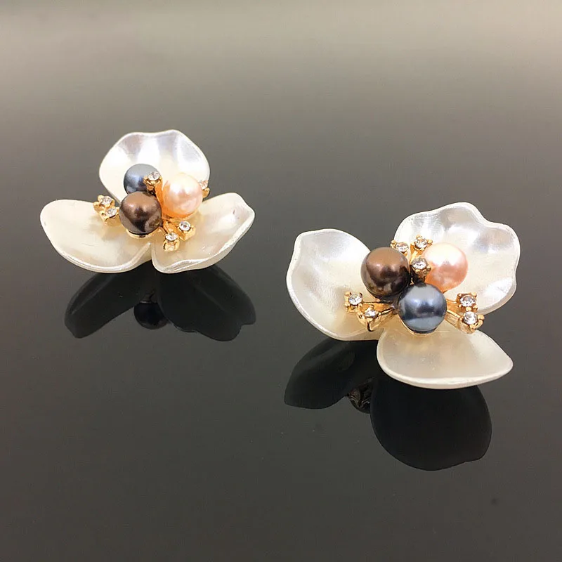 Meetee 10 шт. сплав Кнопка искусственная ракушка жемчуг аксессуары для волос