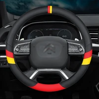 new for citroen fashion sports 3 lines leather car steering wheel cover for c4 aircross c5 aircross c3 xr c4 picasso c4 c5 c6