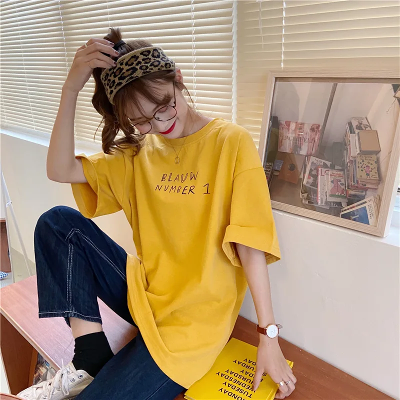 

Summer Spring Plus Size Women T-Shirts Short Sleeve Loose Style Cartoon Women Tops DZA117