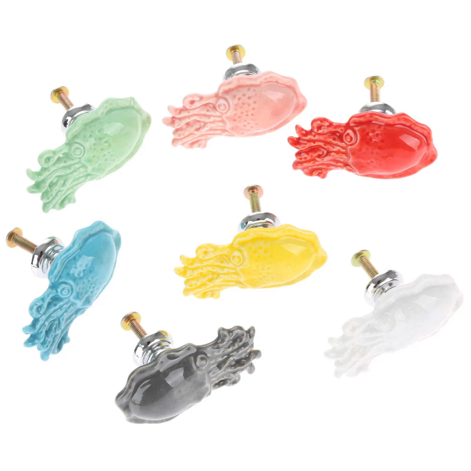 1 шт. керамическая ручка в форме осьминога ручки мебели и шкафа выдвижной ящик для