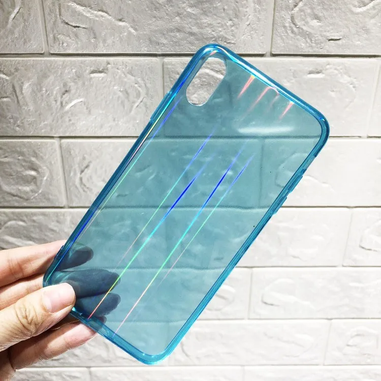 

Hot Gradient Laser Holographic Case for iPhone 11 Pro X XR XS Max Transparent Hard for iPhone 8 7 6S Plus Rainbow Shimmer Case