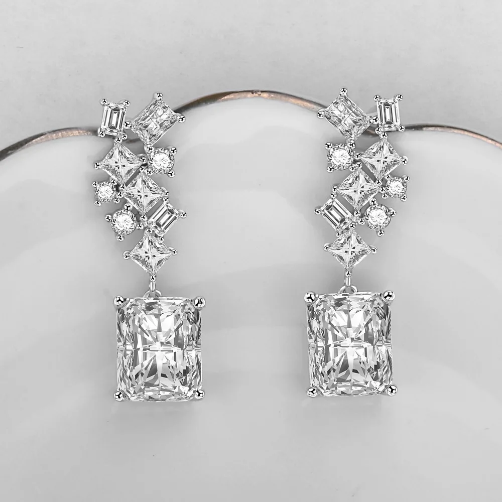 

Женские серьги-гвоздики из серебра 925 пробы, в форме винограда, с бриллиантами, серьги для свадьбы, помолвки