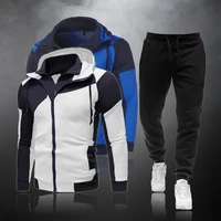 new 2020 casual tracksuit men sets hoodies and pants 2 piecesets zipper hooded sweatshirt outfit sportswear male suit clothing
